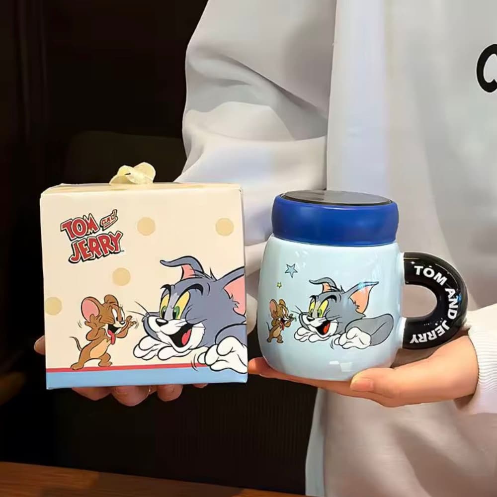 1 Tarro De Cerámica Con Cuchara, Tom Y Jerry, 350 Ml