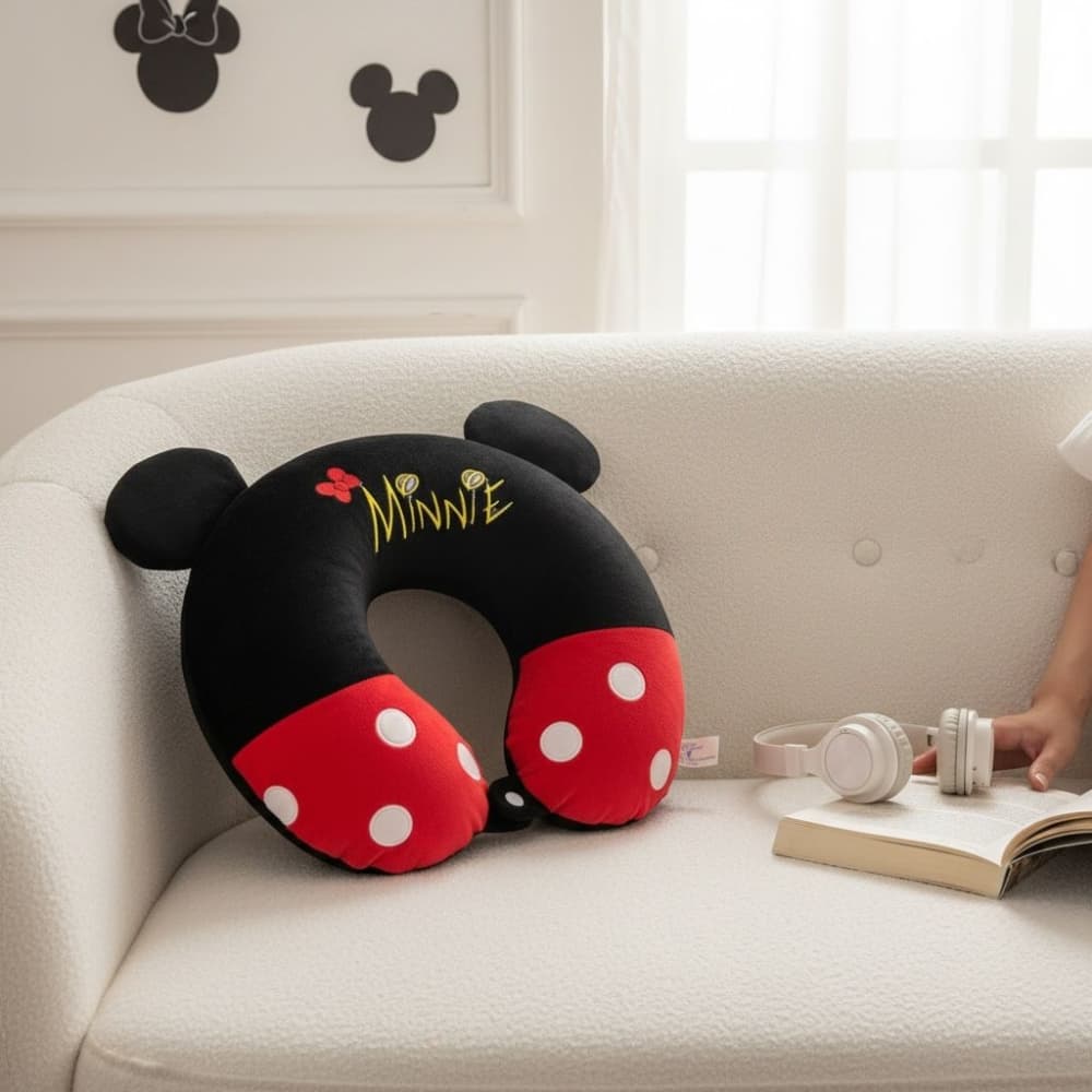 Almohada Para Cuello Con Orejas Disney Mickey Mouse M Color Negro