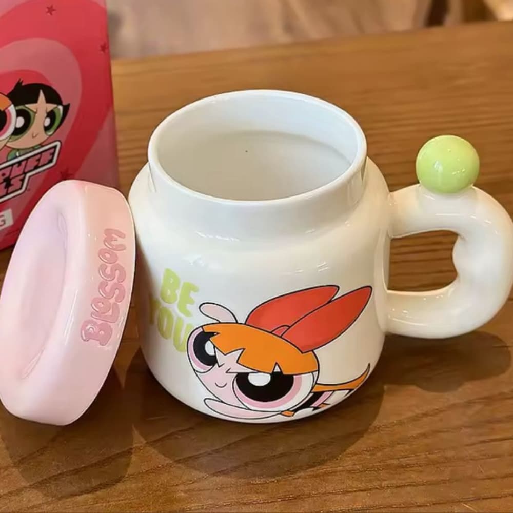Mug con tapa en porcelana Powerpuff Girls