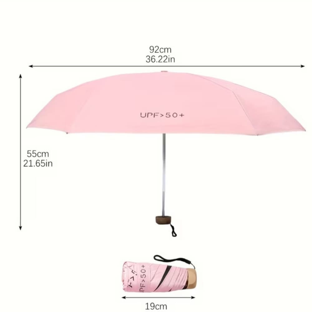 Paraguas Plegable Pequeño para Mujeres, Regalo de Moda, Mini Sombrilla Portátil para Hombres y Niñas, Paraguas de Bolsillo Ideal para Viajes