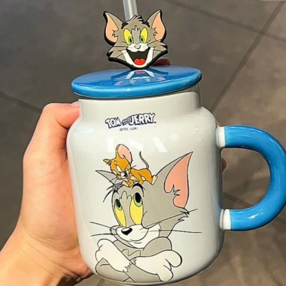 1 Tarro De Cerámica Con Cuchara, Tom Y Jerry, 350 Ml