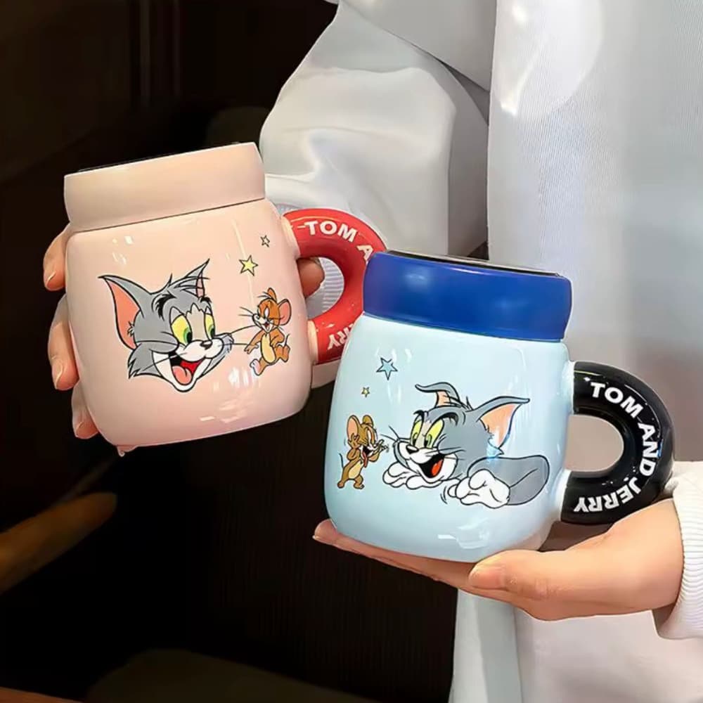 1 Tarro De Cerámica Con Cuchara, Tom Y Jerry, 350 Ml