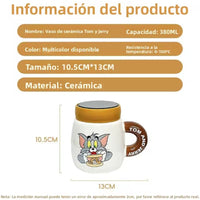 1 Tarro De Cerámica Con Cuchara, Tom Y Jerry, 350 Ml