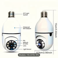 Camara Bombillo Giratoria De Seguridad Wifi 1080p Vision Nocturna