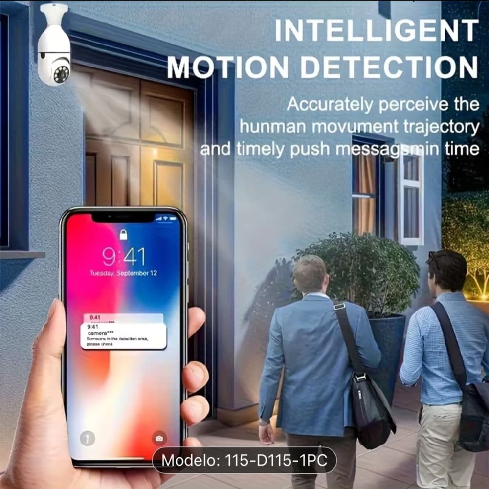 Camara Bombillo Giratoria De Seguridad Wifi 1080p Vision Nocturna
