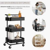 Carro de Almacenamiento 3 Niveles Organizador