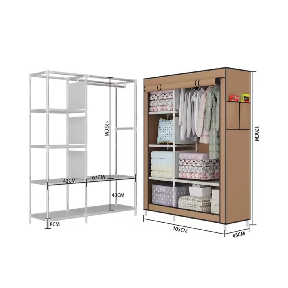 Closet Armario Doble Desarmable Portatil Con Forro