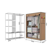 Closet Armario Doble Desarmable Portatil Con Forro