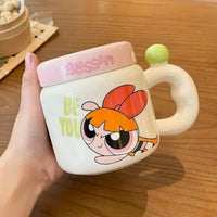Mug con tapa en porcelana Powerpuff Girls