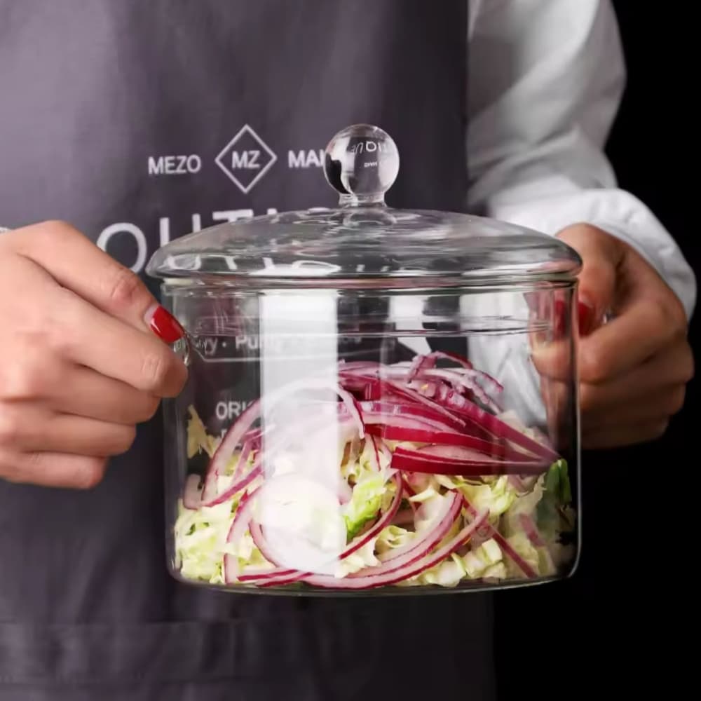 Olla De Vidrio Templado Con Tapa 1.5 Litros