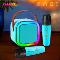 Parlante Karaoke Bluetooth + Micrófono Luces LED 
