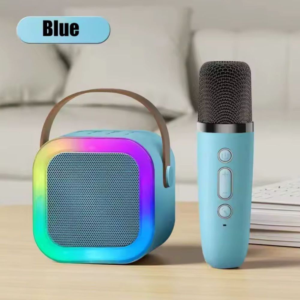 Parlante Karaoke Bluetooth + Micrófono Luces LED 