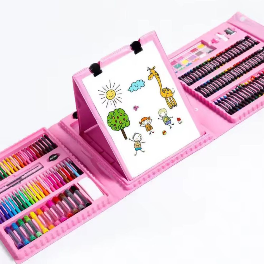 Set de Arte 208 Piezas Niños con Caballete y Estuche 