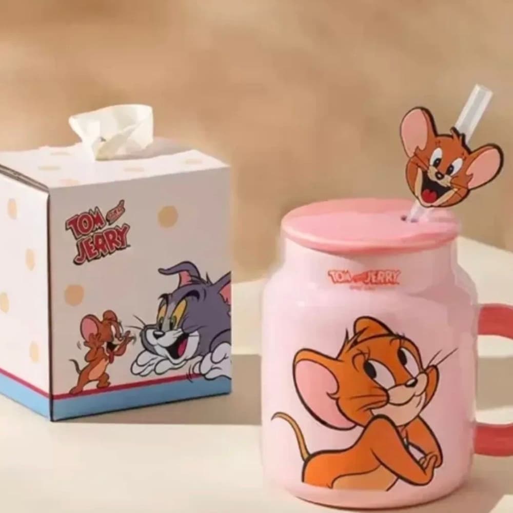 1 Tarro De Cerámica Con Cuchara, Tom Y Jerry, 350 Ml