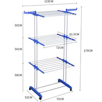 Tendedero De Ropa Perchero Plegable Colgador De 3 Niveles