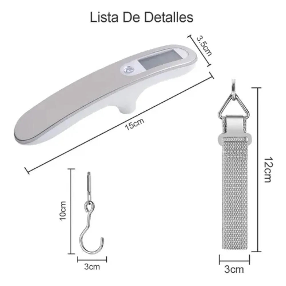Bascula De Equipaje Balanza Digital Led Portatil 110Lb 50 Kg