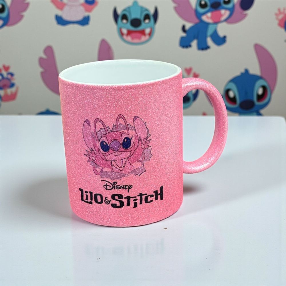 Tazas brillantes STITCH Y ANGELA
